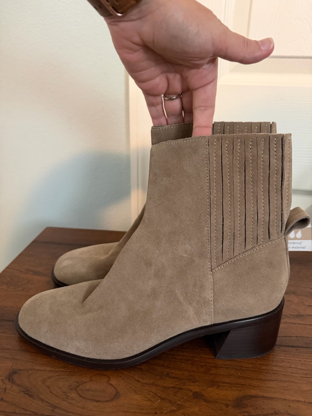 Dolce Vita Taupe Suede Ankle Booties